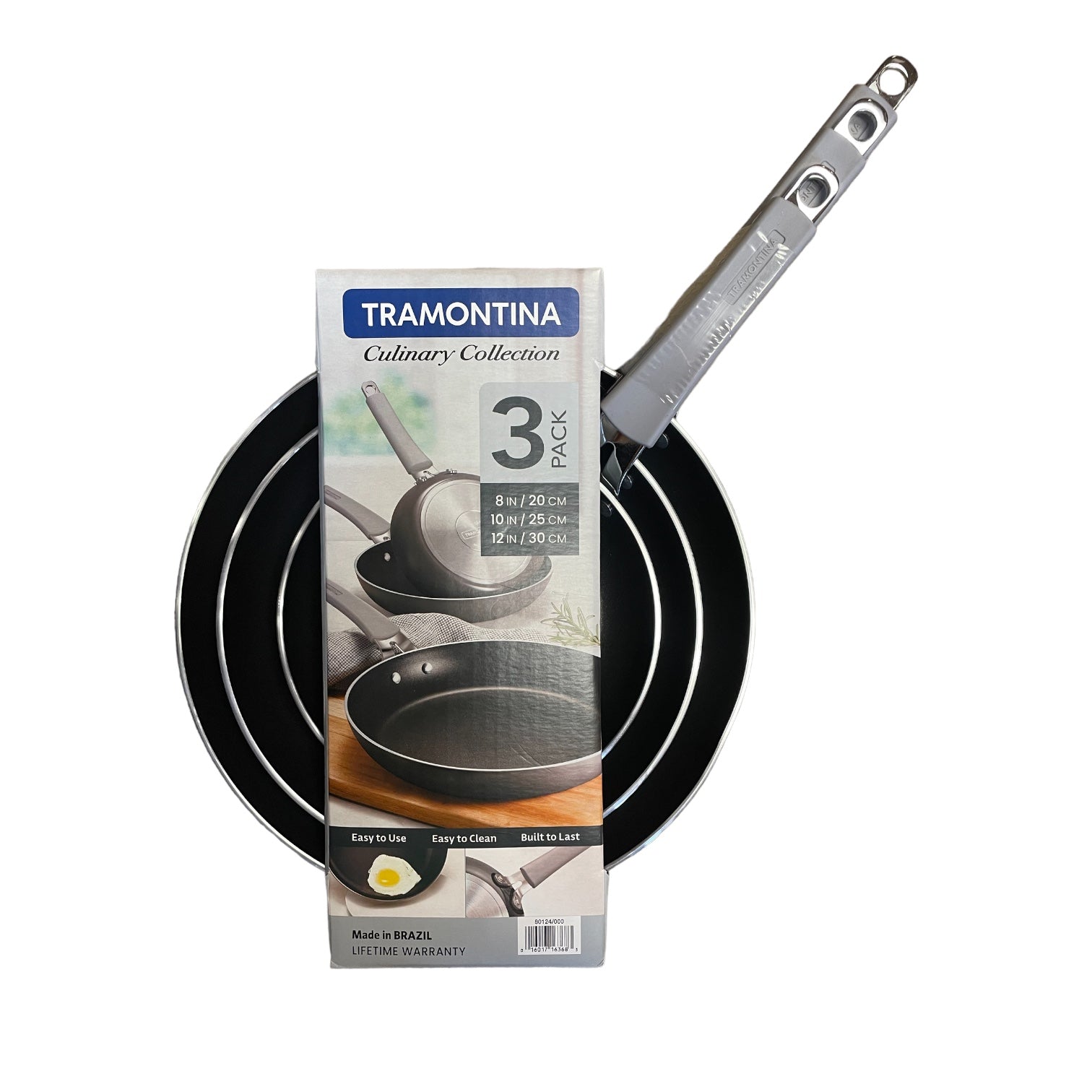 Member's Mark 3-Piece Hard Anodized Fry Pan Set Grey