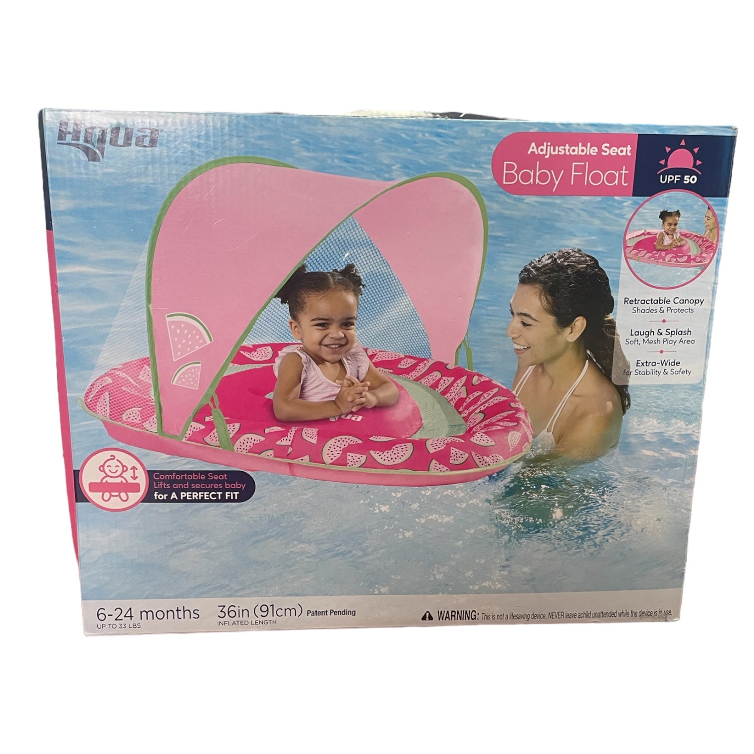 Aqua Adjustable Seat Baby Float with Canopy, Watermelons Ewirelessgear