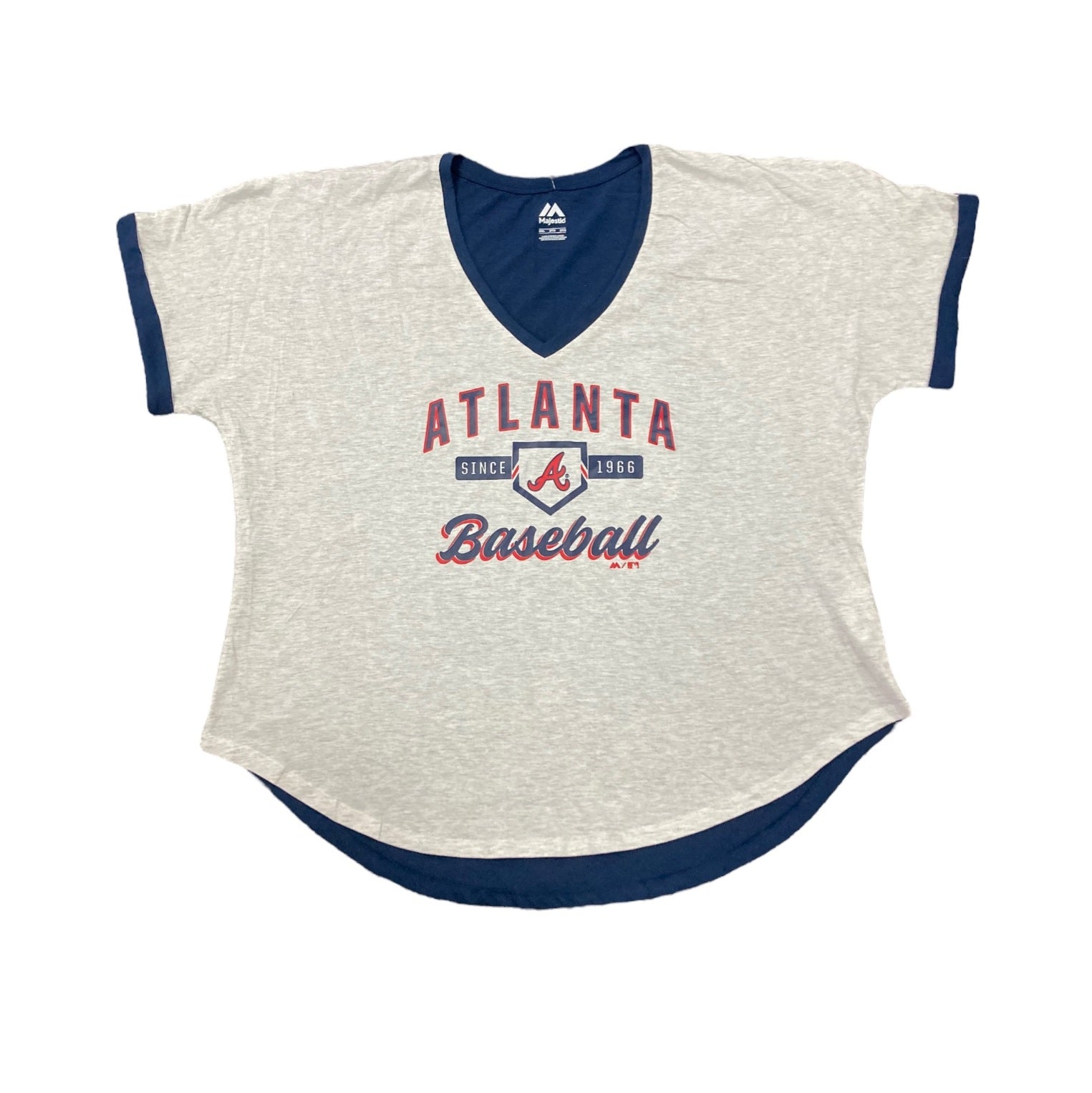 Atlanta Braves V-Neck Jersey - Gray