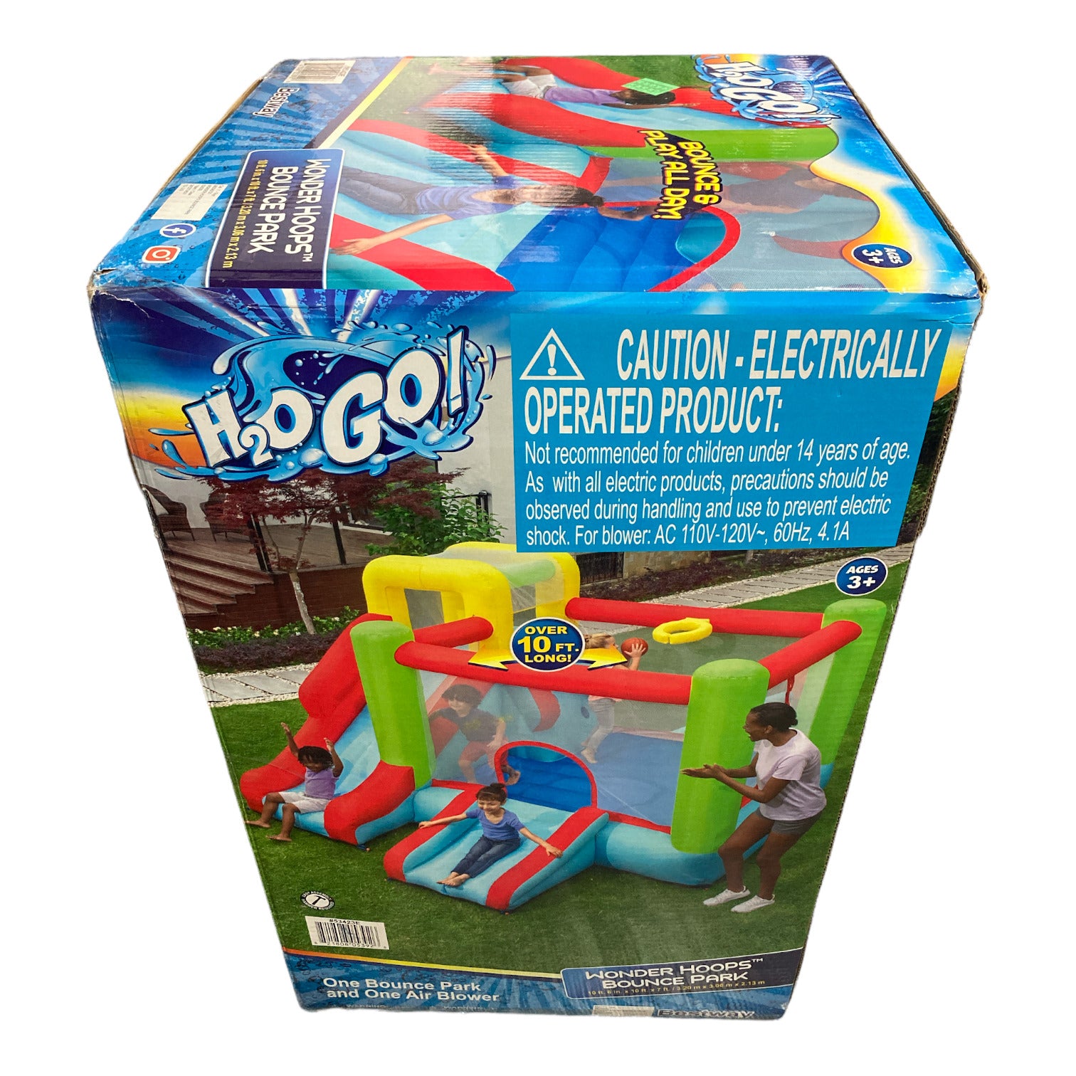 Wonder Hoops 10' Inflatable Bounce House Park with Basketball and Slid
