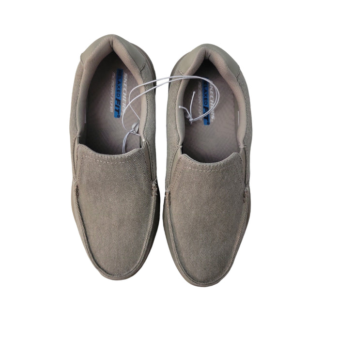 Skechers Men's Relaxed Roomier Fit Memory Foam Slip On Comfort Canvas Shoe