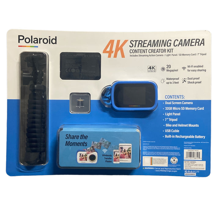 Polaroid 4k Ultra HD Action Cam Kit, Content Creator Kit