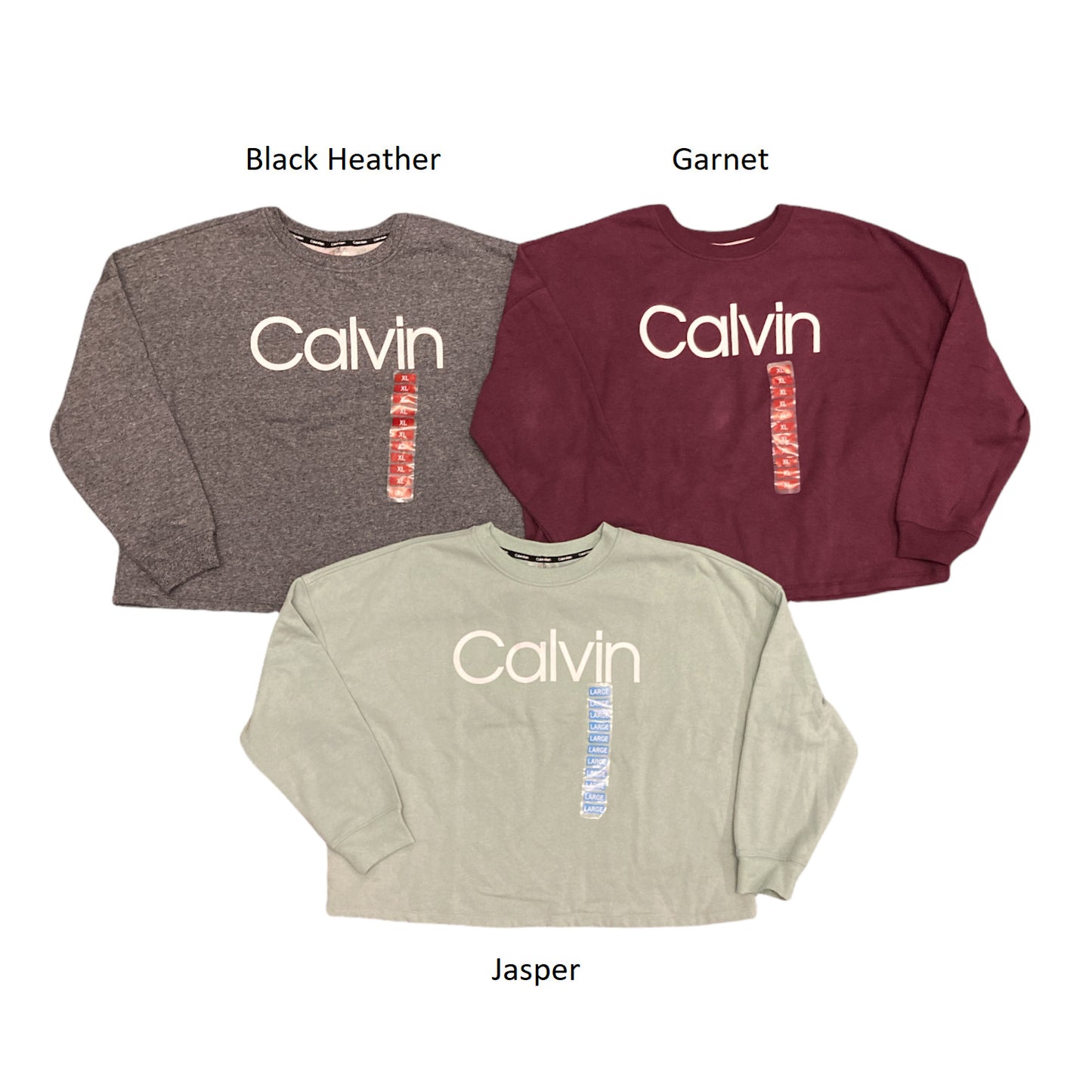 Calvin Klein Women's Relaxed Fit Logo Drop Shoulder Fleece Pullover Sweatshirt