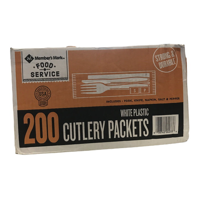 Daily Chef White Plastic Cutlery Packets, 200 Count