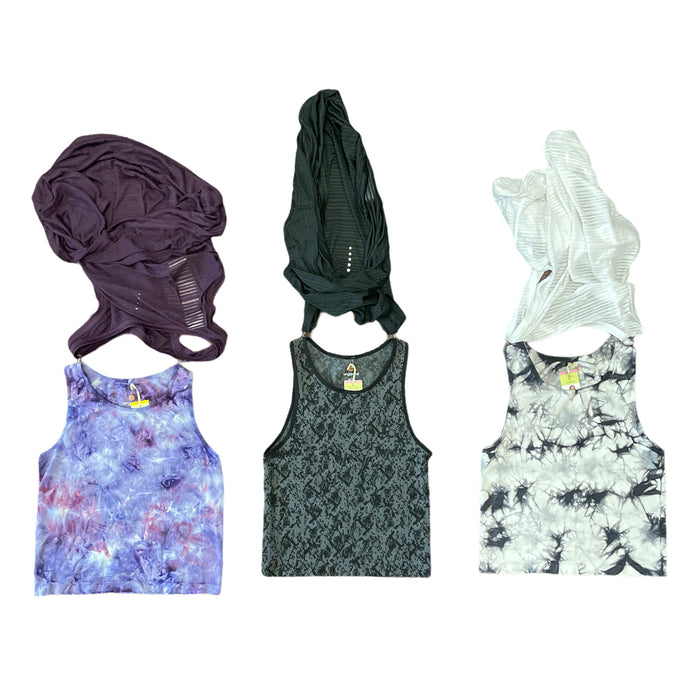 Tangerine Women's Active 2-in-1 Soft Cropped & Loose Fit Athletic Tank Top Set