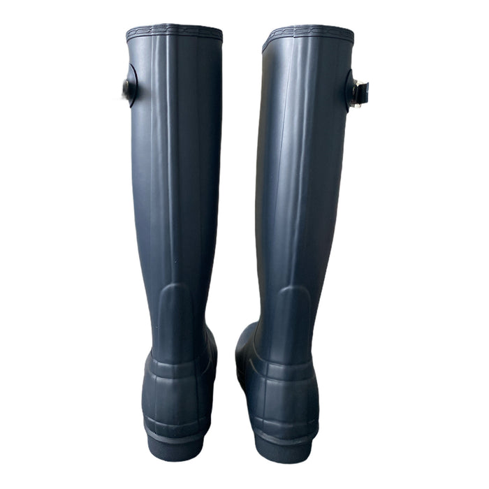 HUNTER Women's Original Tall Waterproof Rain Boot, Navy, Size 11