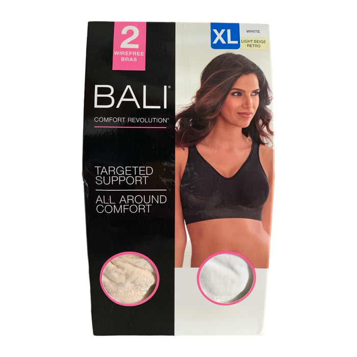 Bali Comfort Revolution Women's 2 Pack Seamless Stretch Special Knit Targeted Support Wirefree Bra