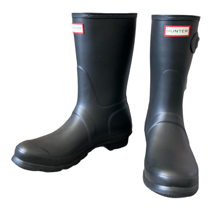 Hunter Women's Original Short Waterproof Rubber Rain Boots, Black, Size 8