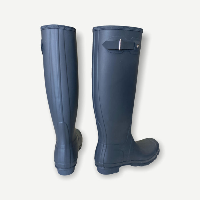 Hunter Women's Original Tall Waterproof Rain Boot, Navy, Size 8