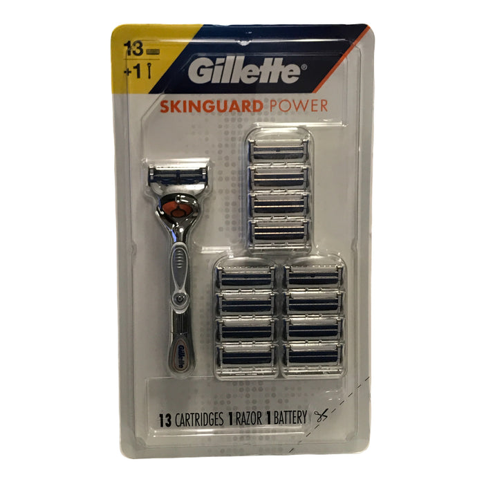 Gillette SkinGuard Power Men's Razor Handle + 13 Blade Refills