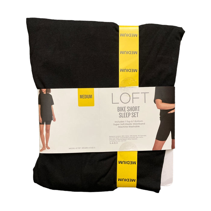 Loft Women's Soft Short Sleeve Top & Bike Short Sleep Set