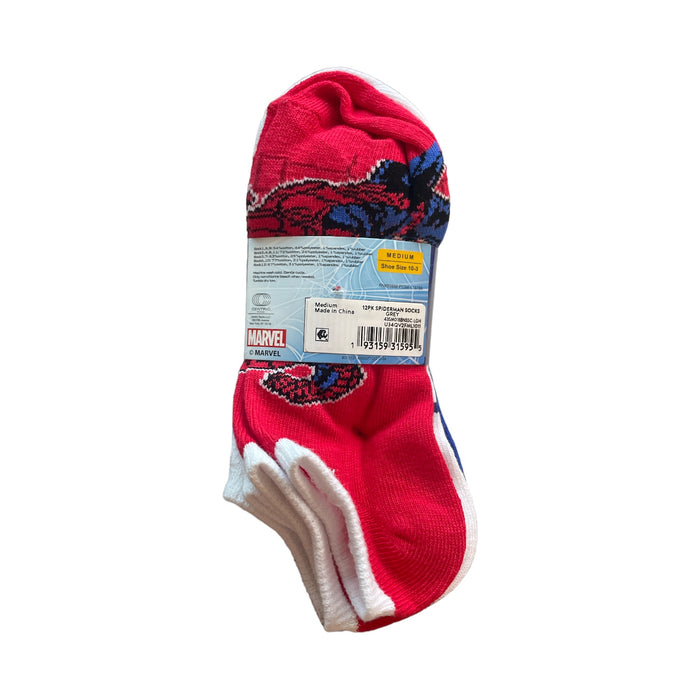 Marvel Toddler Youth Boy's Soft Stretch No Show Socks, 12 Pack, U34QV2FML