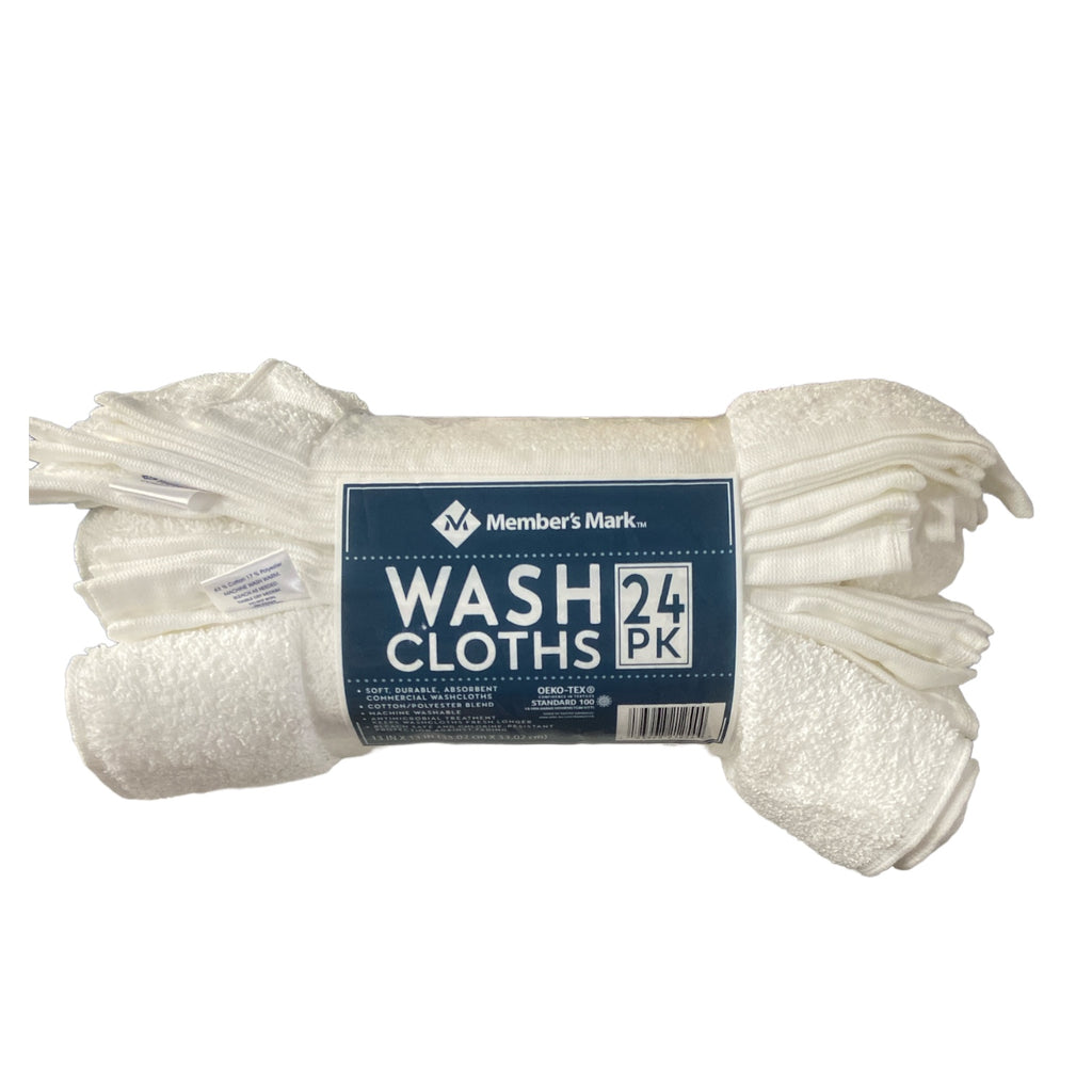 Member's Mark Commercial Hospitality Washcloths, White (24 Count