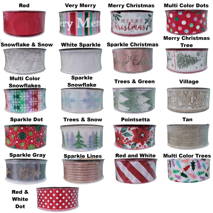 Members Mark 2.5 inch x 50 yards Wired Edge Premium Holiday Ribbon