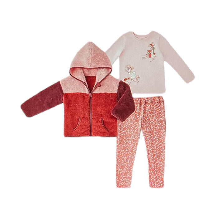 Member's Mark Girl's 3 Piece Cozy Full Zip Hooded Jacket Set