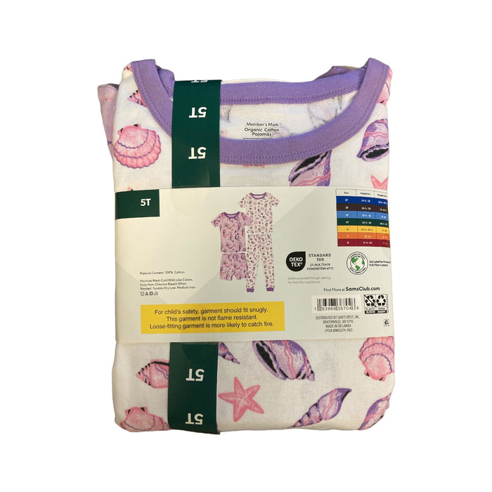 Member's Mark Girls Tagless 4-Piece Organic Cotton Pajama Set