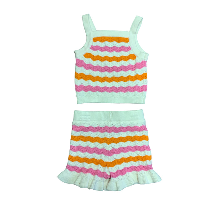 Rare Editions Toddler Youth Girl's 2 Piece Lightweight Top and Short Set, S920