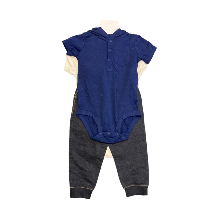 Carter's Boys 3 Piece Ankle Length Pants Bodysuit Pant Short Sleeve Set