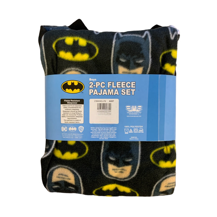 DC Batman Toddler Youth Boys Soft Lightweight Long Sleeve Pant Fleece Pajama Set