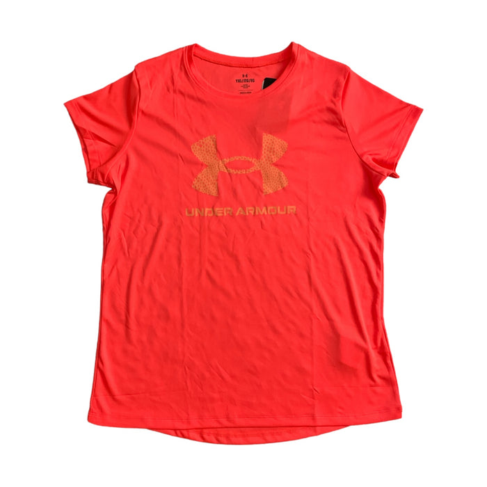 Under Armour Youth Girls Print Fill Big Logo Short Sleeve Crewneck Tee, 1377016