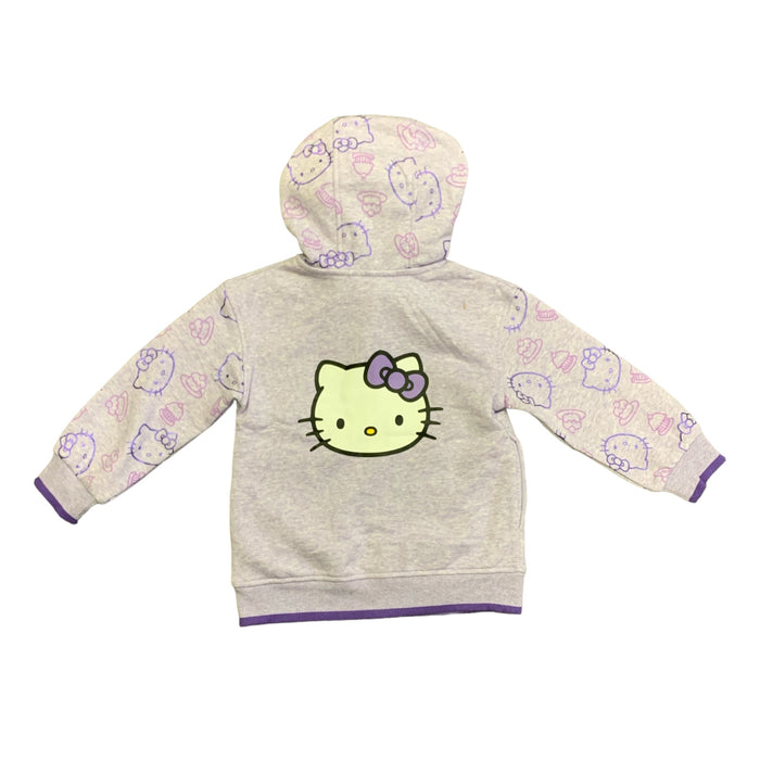 Hello Kitty Youth Girl's Soft Long Sleeve Full Zip Hooded Graphic Design Jacket