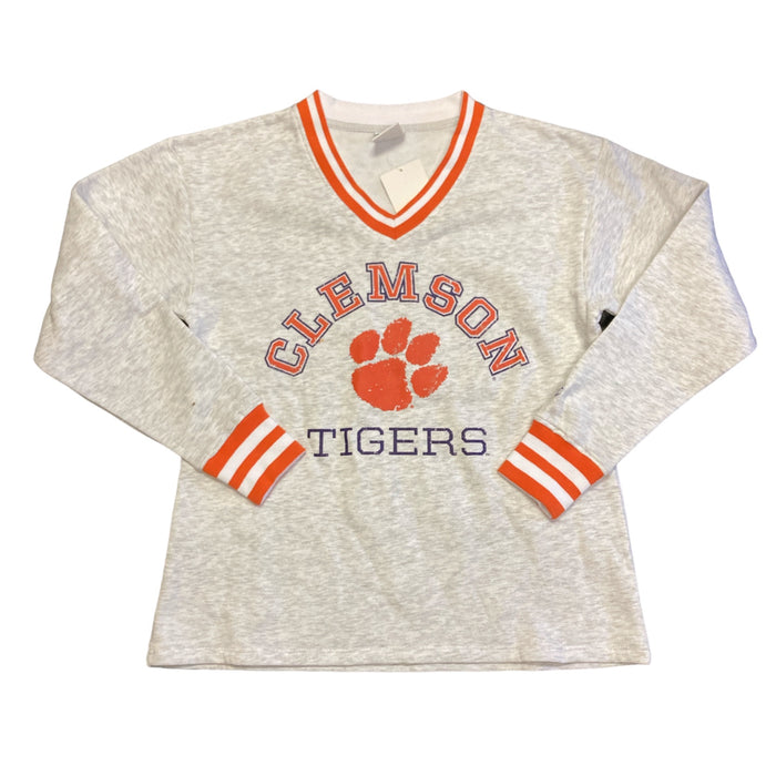 Champion Women's Soft Fleece Lined Long Sleeve NCAA V Neck Sweatshirt