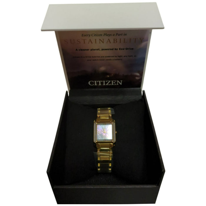 Citizen Ladies Eco-Drive Gold Tone with 24 Diamond Accents Watch,  EW5612-53D