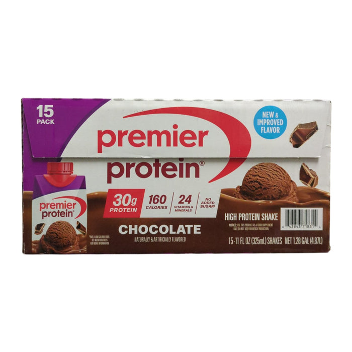 Premier Protein High Protein Shake, Chocolate, 11 Fl Oz, Pack of 15