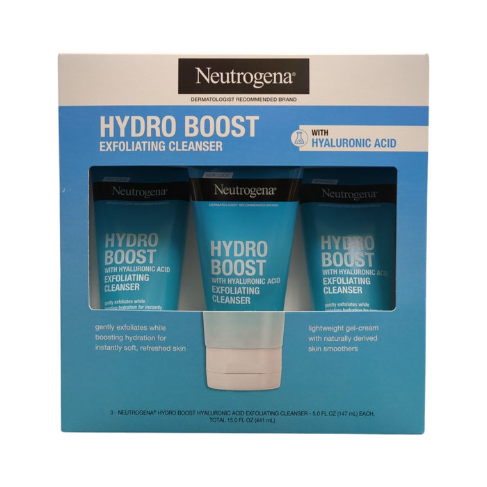 Neutrogena Hydro Boost Gentle Exfoliating Daily Cleanser, 5 fl. oz., 3pk