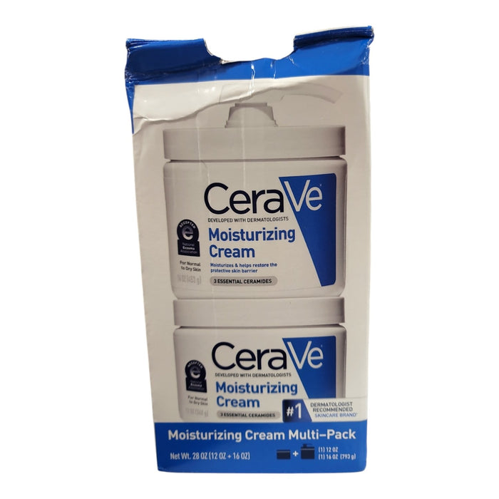 CeraVe Daily Moisturizing Cream 16 oz & 12oz Multi-Pack, Fragrance Free
