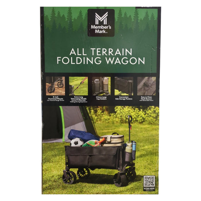 Member's Mark All Terrain Folding Wagon, 300LBS Capacity, Black