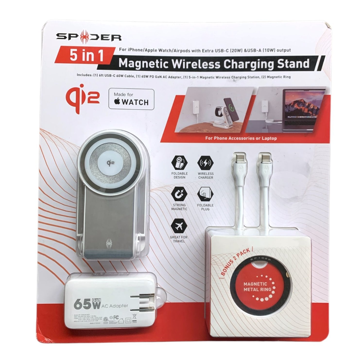 Spider 5 in 1 Magnetic Wireless Charging Stand, Apple Compatible ...