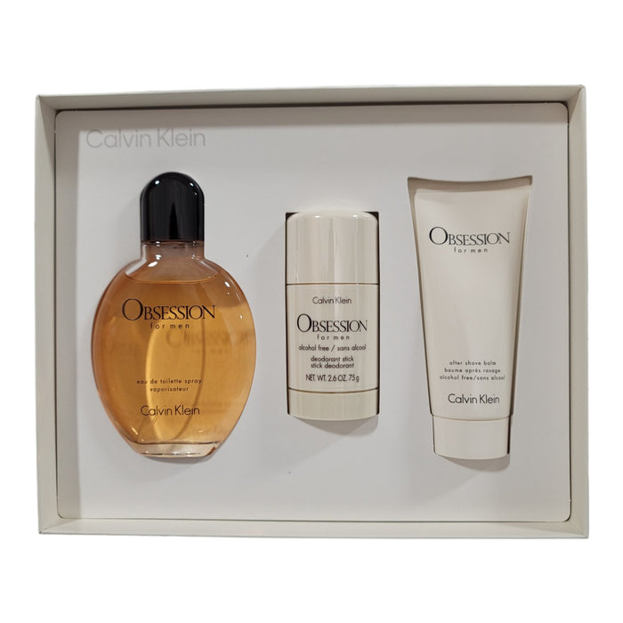Calvin Klein Obsession For Men Eau de Toilette 3 Piece Gift Set