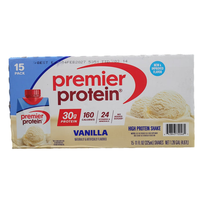 Premier Protein 30g High Protein Shake, Vanilla, 11 fl. oz., 15 pk.