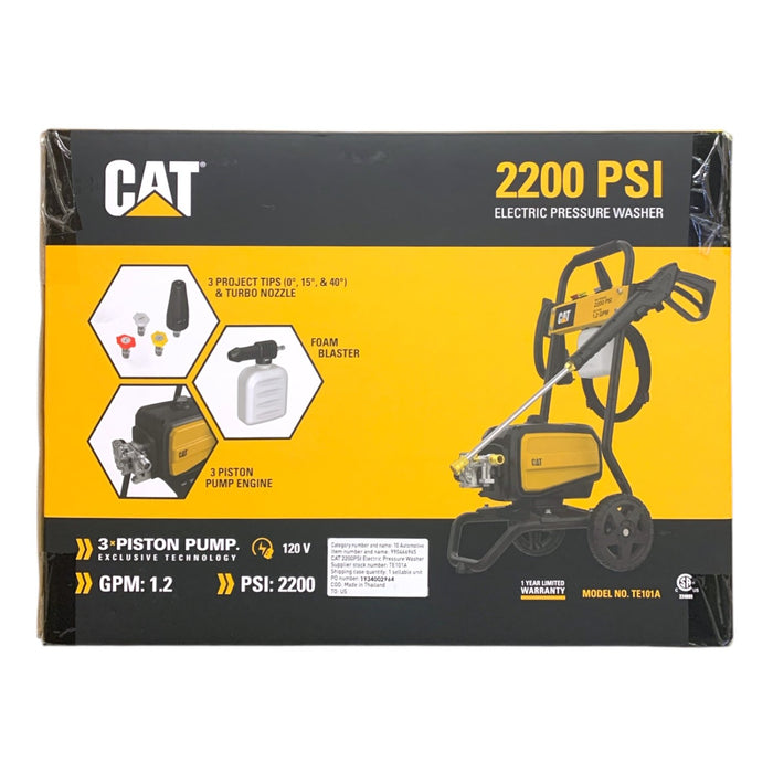 Cat 2200 PSI Electric Pressure Washer - 3 Tips & Turbo Nozzle, 1.2 GPM, 120 V