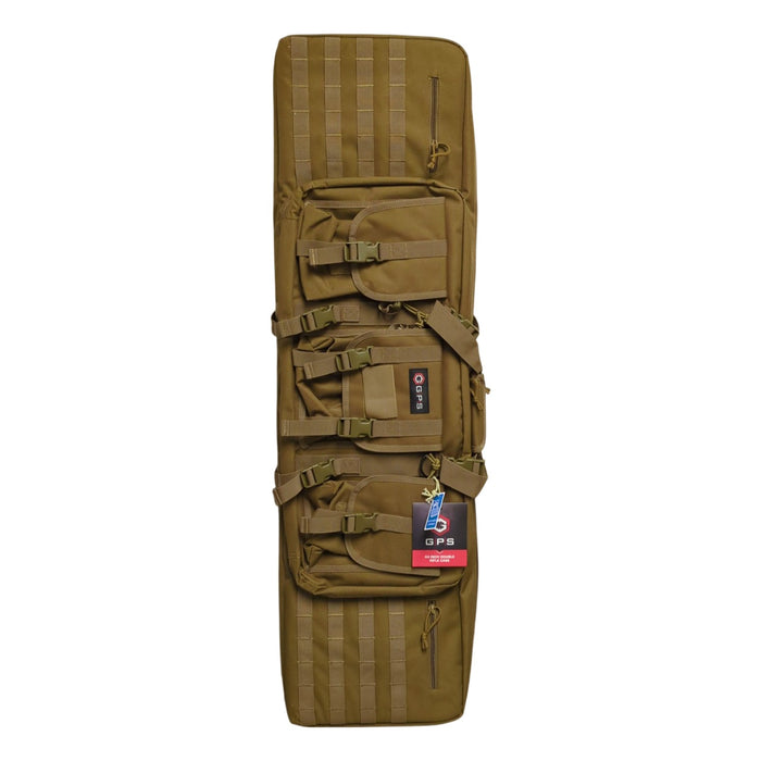 GPS 44" Abrasion-Resistant 500D Polyester Padded Double Rifle Case, FDE