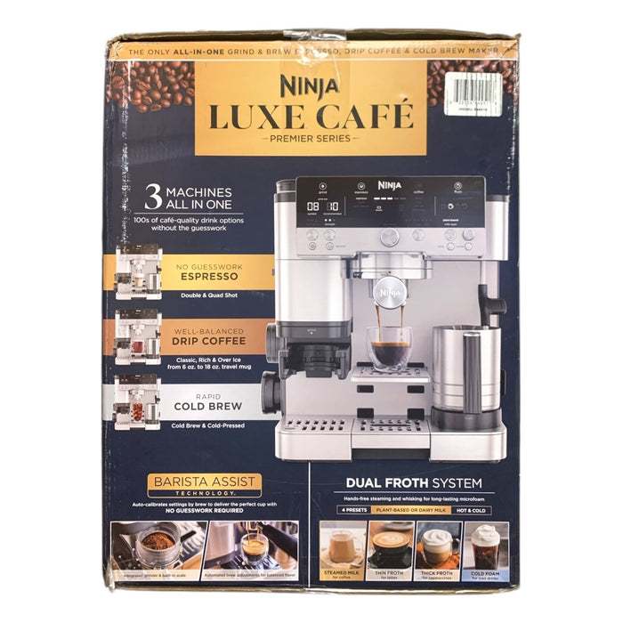 Ninja Luxe Cafe Premier Series 3-in-1 Espresso Machine - ES601C, Stainless Steel