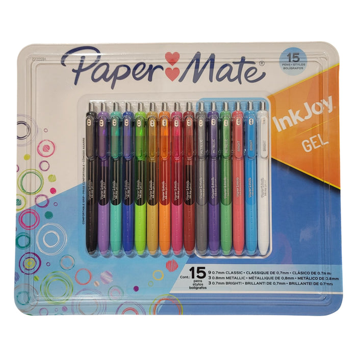 Paper Mate InkJoy Gel Pens, Medium Tip, Assorted Colors, 15 Count ...