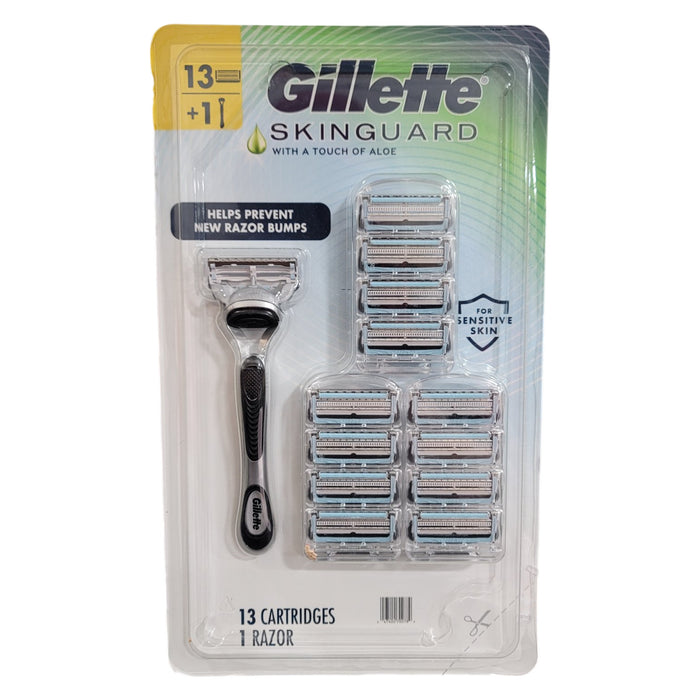 Gillette SkinGuard Men's Razor Handle + 13 Blade Cartridges