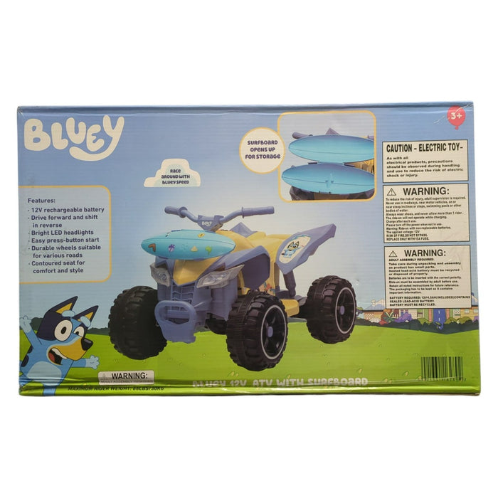 Bluey 12V ATV Ride-On with Surfboard Storage Compartment