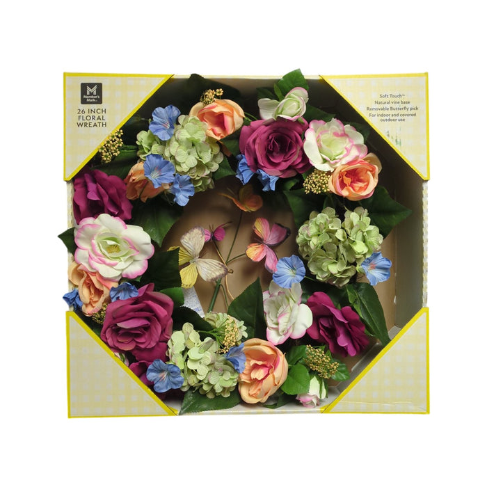 Member's Mark 26" Seasonal Spring Floral Synthetic Wreath, Multicolor