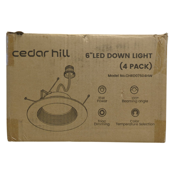 Cedar Hill Adjustable LED Retrofit Downlight, Fits 5" or 6" Housing, 4-Pack