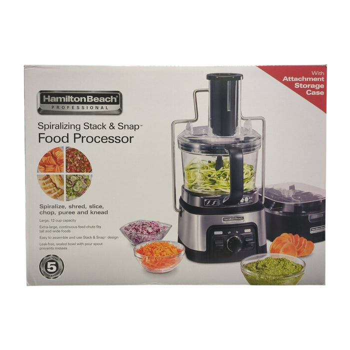 Hamilton Beach Professional Spiralizing Stack & Snap Food Processor, 12 Cup