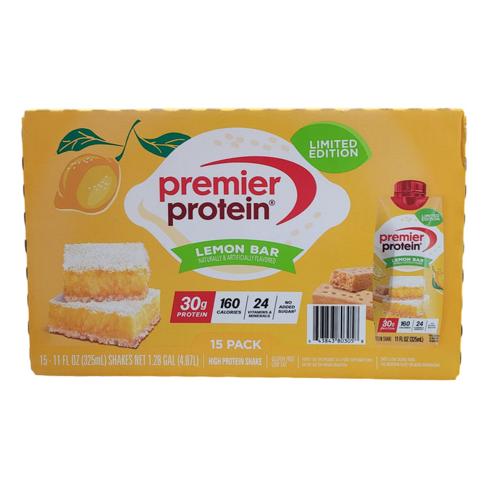 Premier Protein High Protein 30g Protein Shake, Lemon Bar, 11 fl. oz., 15 pk.