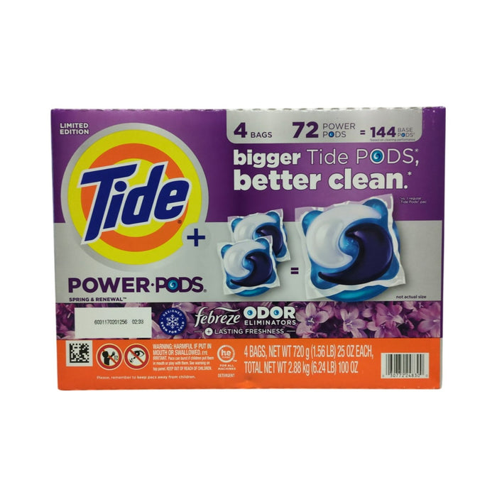 Tide Power PODS with Febreze Laundry Detergent Pacs, Spring & Renewal, 72 ct