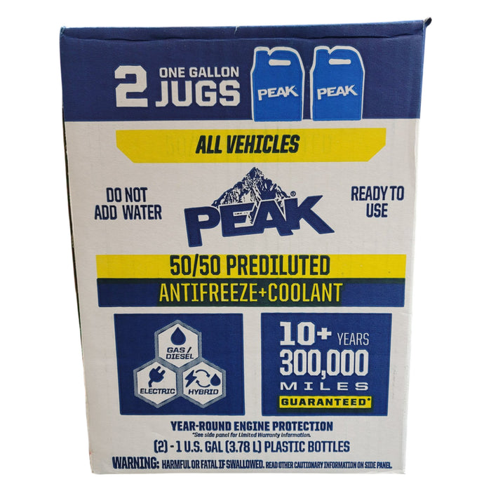 PEAK 50/50 Long Life Prediluted Antifreeze & Coolant, 2 One Gallon Jugs