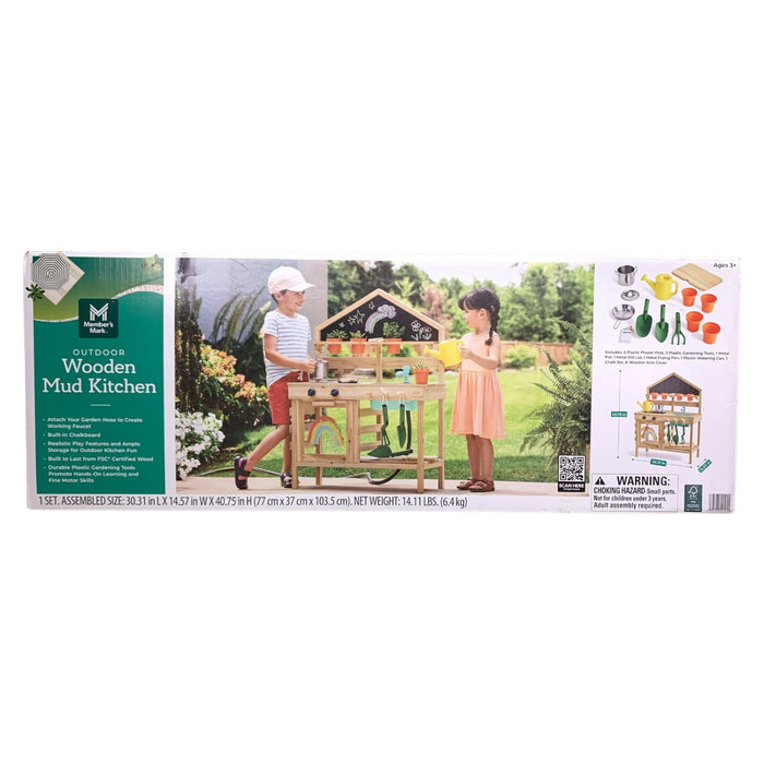Member's Mark Outdoor Wooden Mud Kitchen Playset for Ages 3+