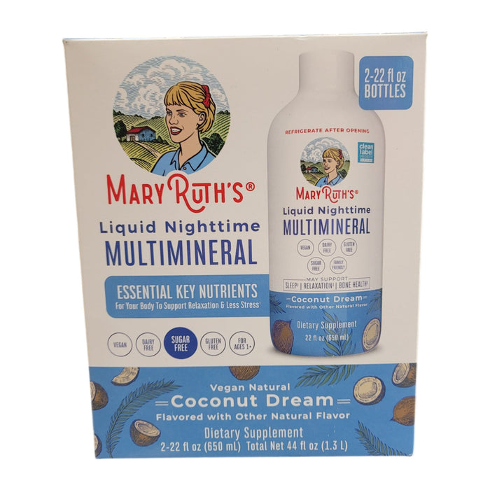 MaryRuth's Liquid Nighttime Multimineral, Coconut Dream, 22 fl. oz., 2 pack