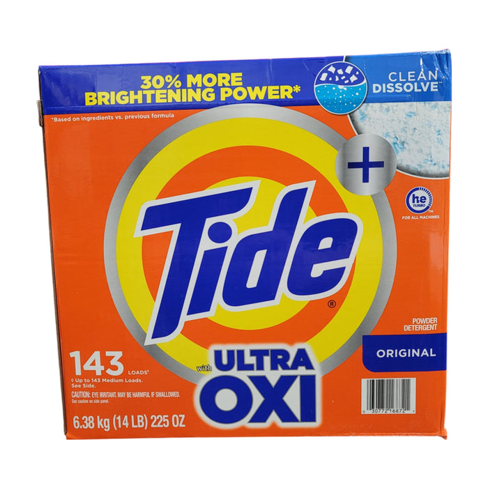 Tide + Ultra Oxi Powder Laundry Detergent, Original, 143 loads, 225 oz.