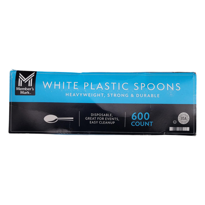 Member's Mark Heavyweight White Plastic Spoons, 600 ct.